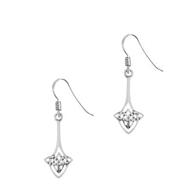 Celtic Knotwork Silver Drop Earrings 'Oona' 0854