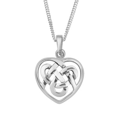 Celtic Knotwork Silver Heart Pendant 'Dee' 0888