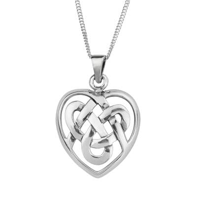 Celtic Knotwork Silver Plated Heart Pendant 9171