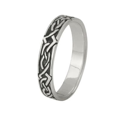 Celtic Knotwork Silver Plated Ring 9159