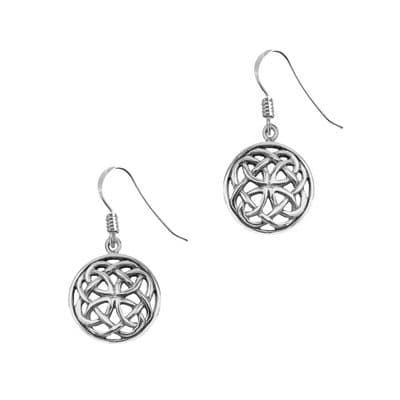 Celtic Knotwork Silver Round Drop Earrings 'Ciara' 0870