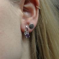 Celtic Silver Drop Earrings with Amethyst 9267