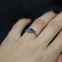 Celtic Silver Engagement Ring with Amethyst 9143