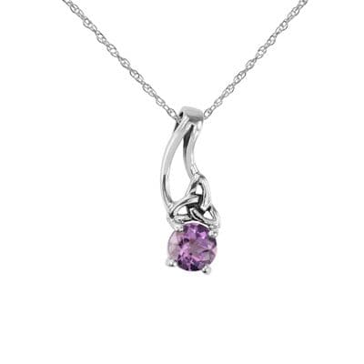 Celtic Silver Pendant with Amethyst 9266