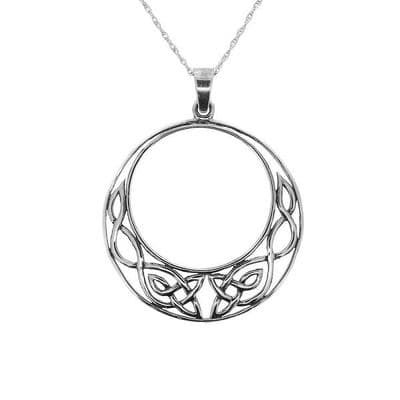 Celtic Silver Round Pendant XL 1053
