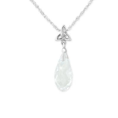 Celtic Silver Teardrop Pendant with Swarovski 9486