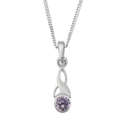 Celtic Trinity Knot Silver Birthstone Pendant Small October - Opal 9009