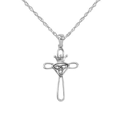 Celtic Trinity Knot Silver Cross Pendant 9248