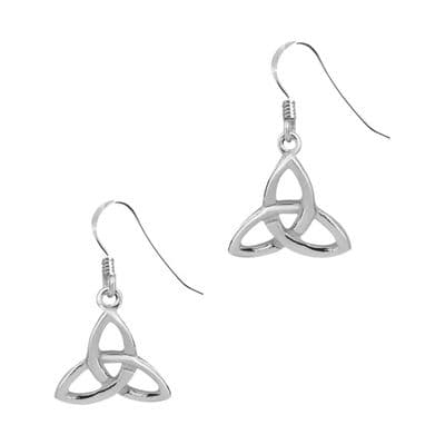 Celtic Trinity Knot Silver Drop Earrings 0068