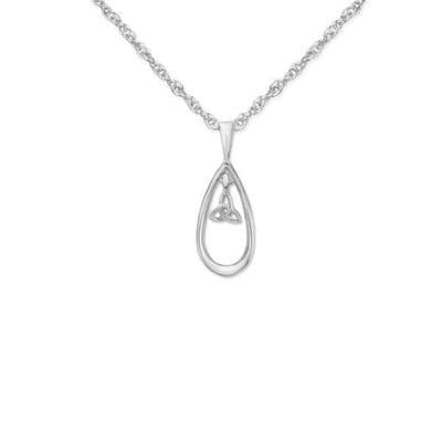 Celtic Trinity Knot Silver Plated Teardrop Pendant 9730