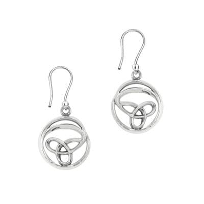 Celtic Trinity Knot Silver Round Drop Earrings 'Regan' 9029