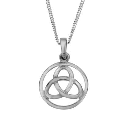 Celtic Trinity Knot Silver Round Pendant 0581