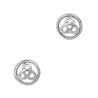 Celtic Trinity Knot Silver Round Stud Earrings 0582