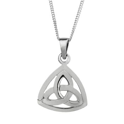 Celtic Trinity Knot Silver Triangle Pendant 0570