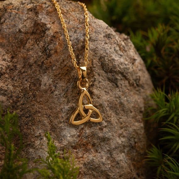 Celtic Trinity Knot Small Pendant Gold Finish 0040G