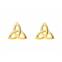 Celtic Trinity Knot Stud Earrings Gold Finish 0272G