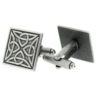 Celtic Trinity Knots Pewter Square Cufflinks 9860