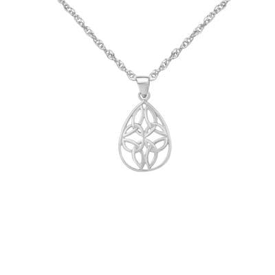 Celtic Trinity Knots Silver Oval Pendant 9417
