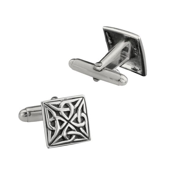 Celtic Trinity Knots Silver Plated Square Cufflinks 9199