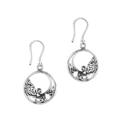 Celtic Trinity Knots Silver Round Drop Earrings 'Carol' 9260