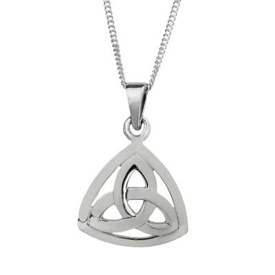 Celtic Trinity Knoy Silver Plated Triangle Pendant 9177