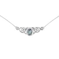 Celtic Turquoise Stoned Silver Necklace 2408