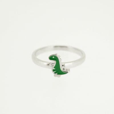 Children's Sterling Silver Nessie Ring with enamel 1927