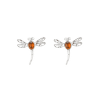 Dragonfly in Amber Stud Earrings 2402