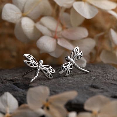 Dragonfly Silver Stud Earrings 2403