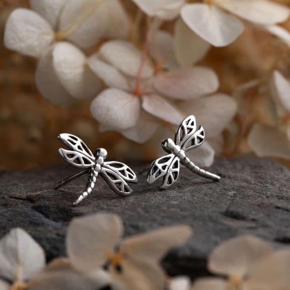 Dragonfly Silver Stud Earrings 2403