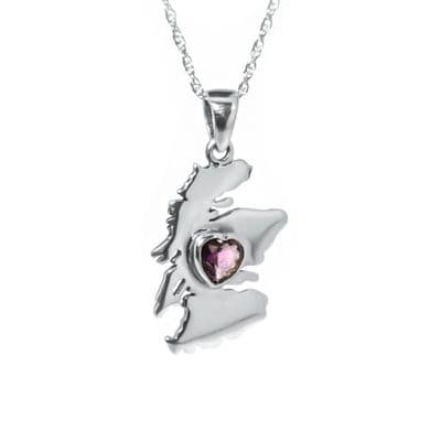 From the Heart of Scotland Silver Pendant with Amethyst colour stone 1041