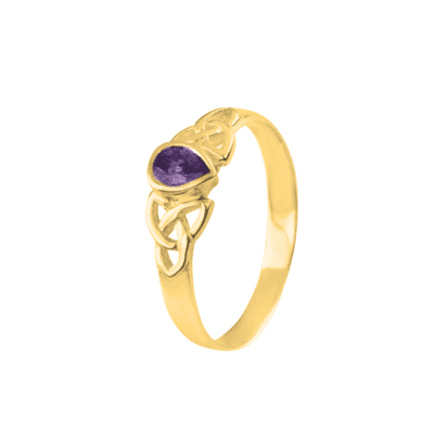 Gold Celtic Ring with Amethyst 9605G