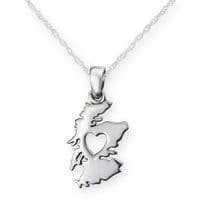 Heart of Scotland Cut Out Sterling Silver Pendant 9820