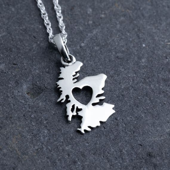Heart of Scotland Cut Out Sterling Silver Pendant 9820