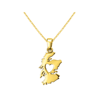 Heart of Scotland Map Pendant Gold Finish 9820G
