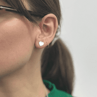 Heart Shaped Sterling Silver Stud Earrings 2401