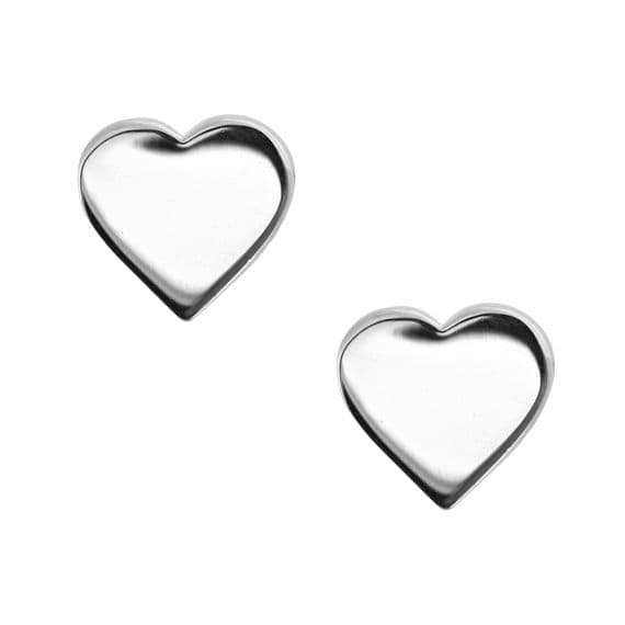 Heart Shaped Sterling Silver Stud Earrings 2401