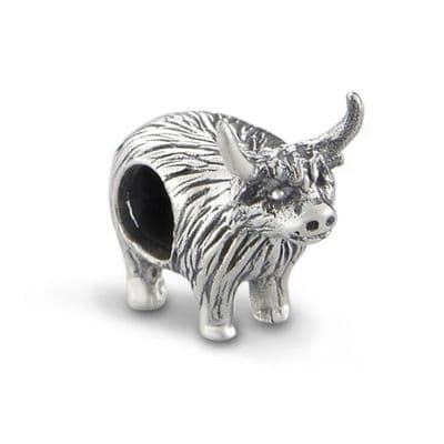 Highland Cow Silver Keepsake Bead Charm 9839