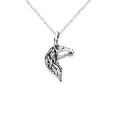 Horse Head Silver Pendant 9792