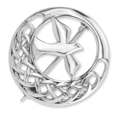 Iona Abbey Silver Round Knot Brooch 9356