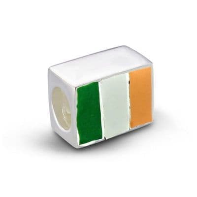 Irish Flag Silver Bead Charm 9844
