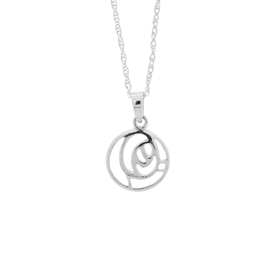 Mackintosh Glasgow Rose Round Silver Pendant 1908