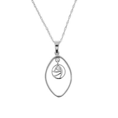 Mackintosh Glasgow Rose Silver Oval Pendant 1075