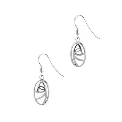 Mackintosh Glasgow Rose Silver Plated Drop Earrings 9164