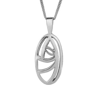 Mackintosh Glasgow Rose Silver Plated Pendant 9193