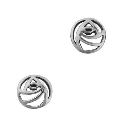 Mackintosh Glasgow Rose Silver Plated Stud Earrings 9173