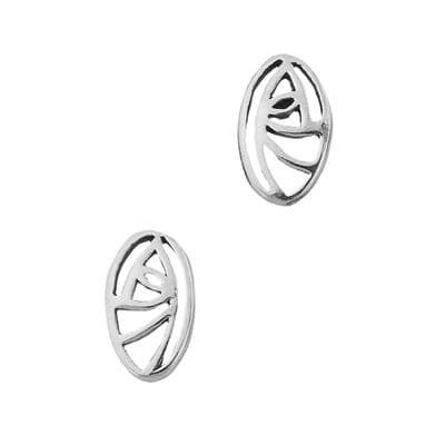 Mackintosh Glasgow Rose Silver Plated Stud Earrings 9196