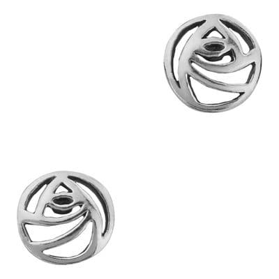 Mackintosh Glasgow Rose Silver Stud Earrings 0135