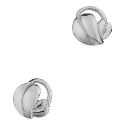 Mackintosh Leaves Silver Stud Earrings 0222