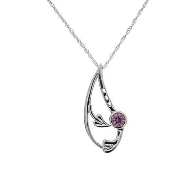 Mackintosh Silver Pendant with Amethyst colour stone 1081